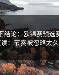 别急着下结论：欧锦赛预选赛生死战速读：节奏被忽略太久了