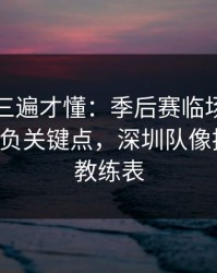 回放看三遍才懂：季后赛临场战术一改，胜负关键点，深圳队像换了队，教练表