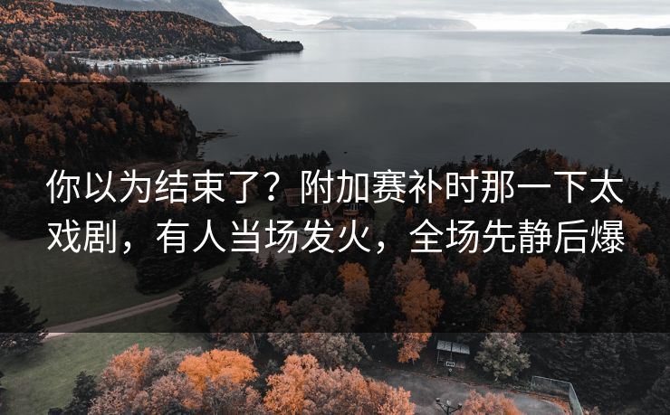 你以为结束了？附加赛补时那一下太戏剧，有人当场发火，全场先静后爆