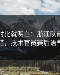 数据一对比就明白：浙江队最后两分钟连犯错，技术官员赛后语气冷到冰