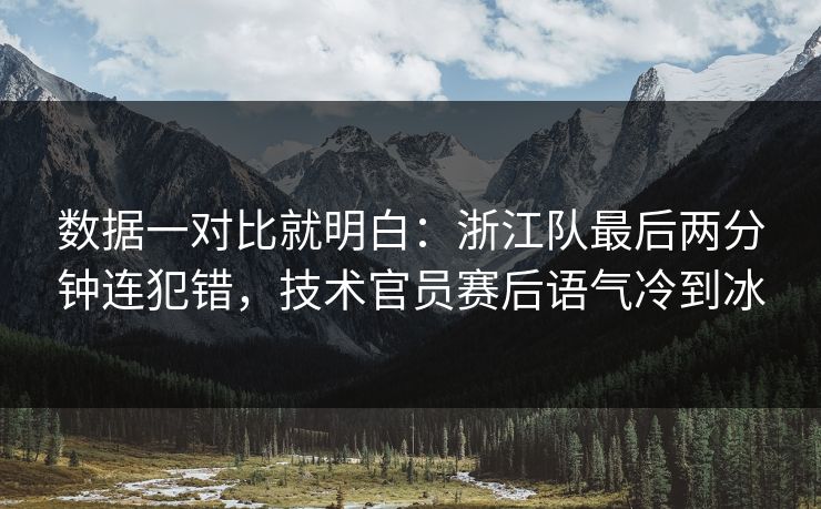 数据一对比就明白：浙江队最后两分钟连犯错，技术官员赛后语气冷到冰