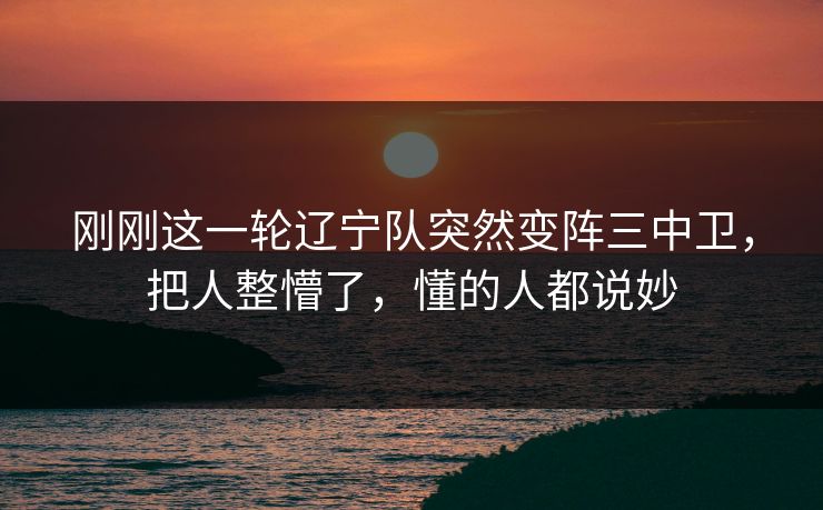 刚刚这一轮辽宁队突然变阵三中卫,把人整懵了,懂的人都说妙 刚刚这一轮辽宁队突然变阵三中卫,把人整懵了,懂的人都说妙